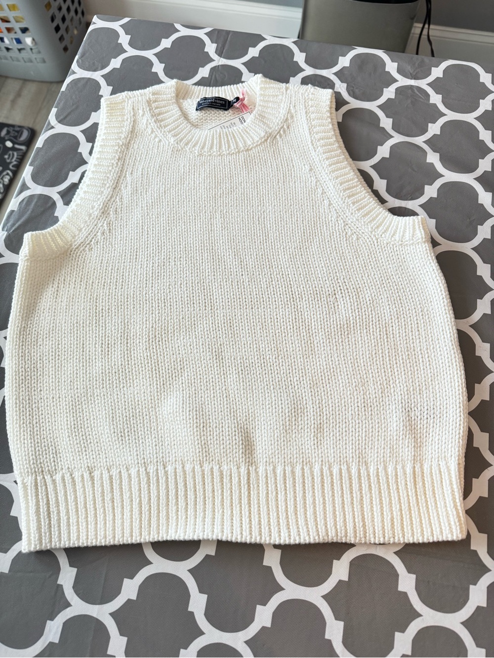 Vineyard Vines Women’s Marshmallow Sweater Tank Ivory Size M NWT